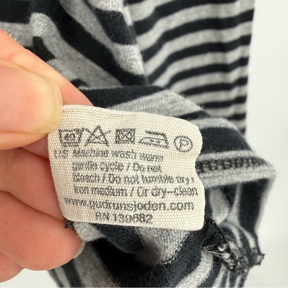 Gudrun Sjoden Organic Cotton Striped Essential Top in Black Grey Size M - Picture 7 of 9